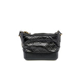 thumbnail Small Gabrielle Hobo in black calfskin PHW