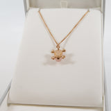 thumbnail Tête De Mort Necklace In Rose Gold/Diamond/Pink Quartz - L'UXE LINK