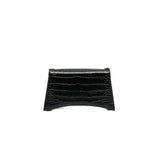 thumbnail XS Crush Black Crocodile Embossed Calfskin Chain Bag GHW - L'UXE LINK