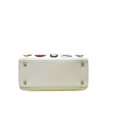 thumbnail Medium Lady Dior In White Patch Embellished Leather Handbag PHW (No Strap)