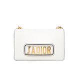 thumbnail J'adior Medium White Calfskin Chain Flap Bag GHW - L'UXE LINK