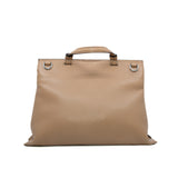 thumbnail flap bag with bamboo buckle in calfskin beige brown phw - L'UXE LINK