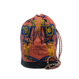 thumbnail Sac Soie Cool 22 Drawstring Silk Backpack Bucket Bag Square Q Stamp - L'UXE LINK