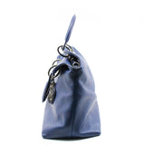 thumbnail Medium Granville In Blue Calfskin Leather Handbag PHW With Strap - L'UXE LINK