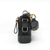 thumbnail Small Gabrielle In Black Calfskin and Wool Felt Hobo Bag With Logo Handle Laser Cut Seri 28 - L'UXE LINK