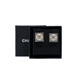 thumbnail Metal Crystal Square Silver CC Earrings - L'UXE LINK