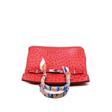 thumbnail birkin 30 with twilly in ostrich Bougainvillea phw square O stamp 2011
