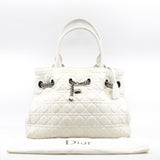 thumbnail White Cannage Leather Chri Chri Tote Bag PHW - L'UXE LINK