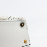 thumbnail Medium Beaded Fringe Lady Dior In White Lambskin Handbag GHW With Strap - L'UXE LINK
