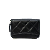 thumbnail Black Lambskin Lucky Charms Zip Coin Purse - L'UXE LINK