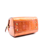 thumbnail MCM Bronze/Pink Monogram Patent Leather Boston Bag GHW With Strap - L'UXE LINK