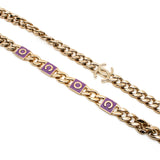 thumbnail Mini Vanity Case In Purple Lambskin Leather With Coco Chain Bag GHW Seri 32 - L'UXE LINK