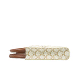 thumbnail Mini Vertical Cabas In Triomphe Canvas And Calfskin White/Brown GHW - L'UXE LINK