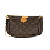 thumbnail Multi Pochette Accessoires with khaki strap in monogram ghw 2022+