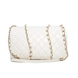 thumbnail 25.5cm Long Flap Bag With Enamel Buckle In White Calfskin LGHW Seri28XXXXX - L'UXE LINK
