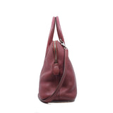thumbnail Medium Bolide Togo Leather Handbag Dark Purple PHW O Stamp - L'UXE LINK