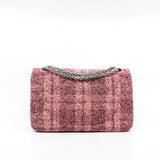 thumbnail Tweed Quilted Resin Pink 2.55 Reissue 225 Double Flap Bag PHW Seri 27 - L'UXE LINK