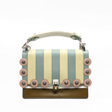 thumbnail side bag blue yellow stripe pink round missing strap