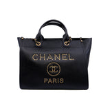 thumbnail Deauville Small Studded Black Caviar Leather Tote Bag Seri 26 GHW - L'UXE LINK