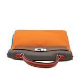 thumbnail Kelly 35 Togo Leather In Orange/Brown PHW P Stamp - L'UXE LINK