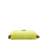 thumbnail New Medium Chevron Leboy In Yellow Calfskin Quilted Flap Bag PHW Seri 20 - L'UXE LINK