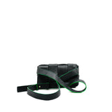 thumbnail Mini Intreccio Leather In Black And Green Cassette Belt Bag PHW - L'UXE LINK