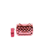 thumbnail 24C Mini Pink Metallic Mirror Leather Mini Flap Bag With Star Coin Purse GHW Seri K94NXXXX - L'UXE LINK