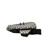 thumbnail saddle bag with strap in Black Dior Oblique Jacquard fabric