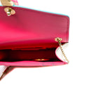 thumbnail serpenti forever crossbody chain bag in leather hot pink/white ghw