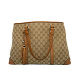 thumbnail GG In Brown/Beige Canvas/Leather Marrakech Tote Bag GHW - L'UXE LINK