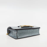 thumbnail Medium J'adior In Grey Crocodile Leather Chain Flap Bag GHW - L'UXE LINK