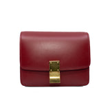 thumbnail Small Classic bag in Box Calfskin Red Ghw with Strap - L'UXE LINK