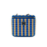thumbnail Mini Raffia In Blue/Beige Vanity Bag GHW Seri 30 - L'UXE LINK