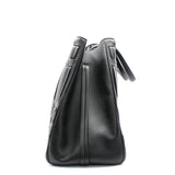 thumbnail Black Cannage Detail Leather Shopper Tote Bag With Pouch PHW - L'UXE LINK