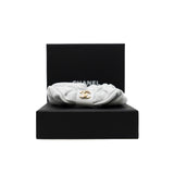 thumbnail Leather Hair Scrunchie Barrette White Ghw - L'UXE LINK