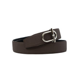 thumbnail Ithaque 38mm Belt Buckle And Reversible Togo/Box Leather Black/Chocolat Strap Size 85 - L'UXE LINK