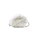 thumbnail 23N Shearling Lambskin Small Bowling Bag in White Phw Seri PP0 - L'UXE LINK