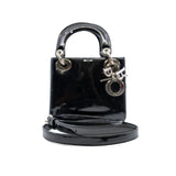 thumbnail Mini Lady Dior Handbag Patent Leather Black PHW With Strap 2015 - L'UXE LINK
