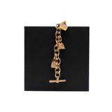 thumbnail diamond signature iconic bag charm link bracelet in 18k rg