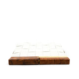 thumbnail Intrecciato Snap Clutch in leather white ghw - L'UXE LINK