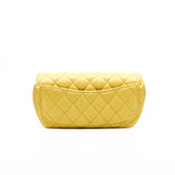 thumbnail Yellow Caviar Leather Quilted Glasses Case With Chain PHW Seri 30 - L'UXE LINK