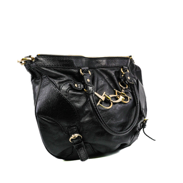 tote in leather black