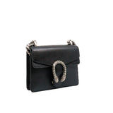 thumbnail Dionysus Mini Black Calfskin Crystal Buckle Bag Ruthenium - L'UXE LINK