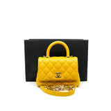 thumbnail coco handle in mini caviar yellow ghw