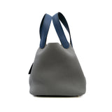 thumbnail picotin 18 in tc gray/blue phw x stamp - L'UXE LINK