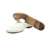 thumbnail oz mules in leather white phw #37.5
