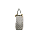 thumbnail mini lady with crystal embroidery in suede grey/lambskin grey ghw 2020