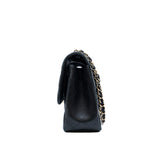 thumbnail Jumbo Classic In Black Lambskin Leather Double Flap Bag GHW Seri 19 - L'UXE LINK