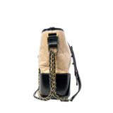 thumbnail Medium Gabrielle In Beige/Black Calfskin Leather Hobo Bag Multi Hardware Seri 28 - L'UXE LINK
