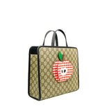 thumbnail Children’s GG Supreme Canvas/Leather With Apple Tote Bag PHW - L'UXE LINK